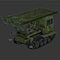 Military Vehicle With Tracked Chassis And Multiple Rocket Launcher System Design 3d model