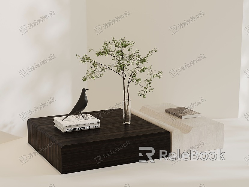 Modern coffee table decorations model