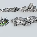 Beautiful Garden Ornaments Featuring Rockery Stone Formations And Natural Landscape Decor