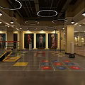Indoor Fitness Training Studio With Colorful Markers And Gymnastics Equipment