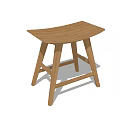 Minimalist Oak Wood Stool With Simple Design And Sturdy Structure For Home Decor