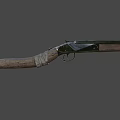 weapon shotgun axe 3d model