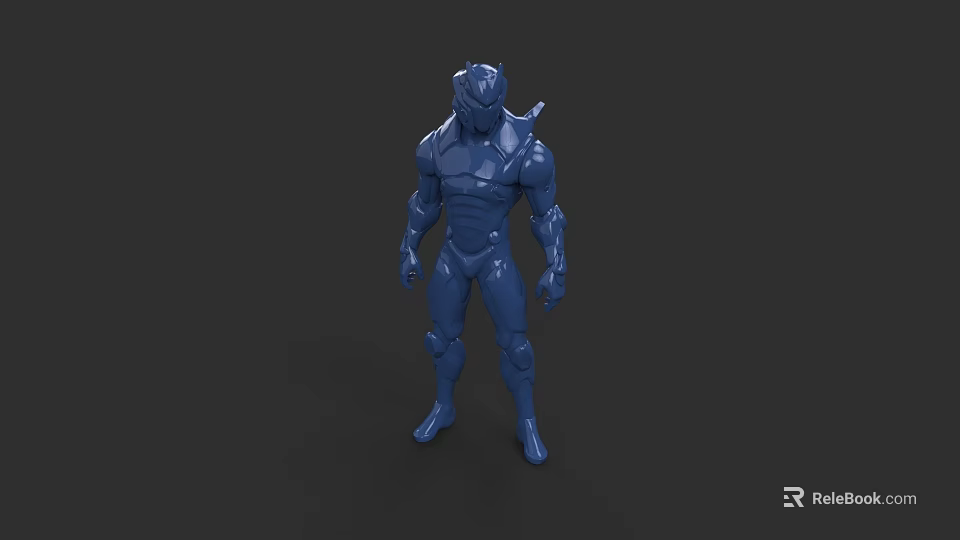 Blue Muscular 3D Game Movie Character With Strong Physique And Detailed Design 3d model 