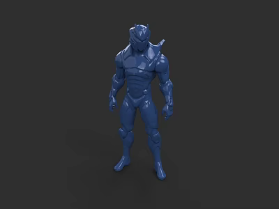 Blue Muscular 3D Game Movie Character With Strong Physique And Detailed Design 3d model