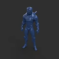 Blue Muscular 3D Game Movie Character With Strong Physique And Detailed Design