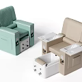 Light Green and Beige Massage Chairs with Ergonomic Design Featuring Footrests and Control Panels