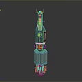 Detailed Space Rocket Model With Stages And Engine Components For Space Exploration