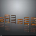 Orange And Dark Red Bookshelves With Various Shelf Designs For