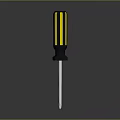 Professional Hardware Tool Screwdriver with Black and Yellow Handle and Metal Shaft