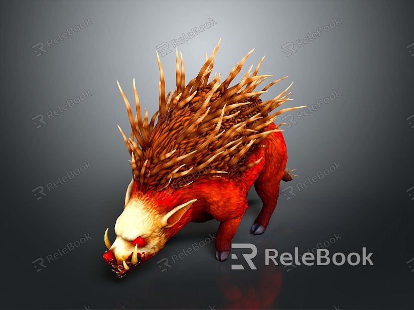 Wild Boar Porcupine Cartoon Wild Boar Cartoon Porcupine Wild Animal Life Supplies model