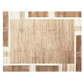 Modern Square Rug With Beige Brown Geometric Pattern And Textured Design 3d model