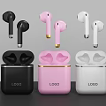 Modern Wireless Earbuds With Black Pink Charging Case Stylish And Ergonomic Design