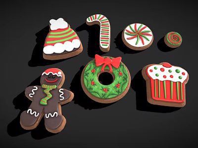 Modern Biscuits Christmas Biscuits Gingerbread 3d model