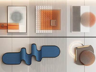 Modern Wall Decor Hangings With Various Shapes And Textures 3d model
