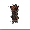Monstrous Creature With Fiery Lava Texture Spiked Tentacles And Dark Red Form