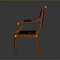 Classic Accent Chair With Tufted Leather Upholstery And Wooden Frame Armrest Design