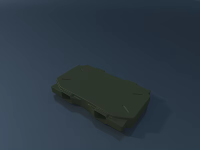 Green Computer Base With Flat Surface And Support Structure Design 3d model