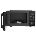Sleek Black Microwave Oven Modern Kitchen Appliance With Digital Controls And LED