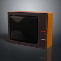 Vintage Retro Computer Monitor With Wooden Frame And Black Screen Design
