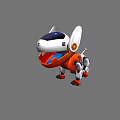 Cartoon Style Robot Dog With White Orange Blue Body And Mechanical Legs Design