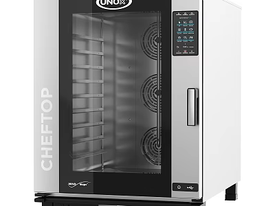 UNOX CHEFTOP Commercial Kitchen Oven With Stainless Steel Glass Door Multiple Shelves And Control Panel 3d model