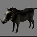 3D Model of Warthog With Detailed Fur And Natural Standing Posture