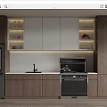 Modern Kitchen Featuring Wooden And White Cabinets Countertop Sink Oven And Lighting