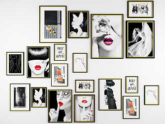 Modern Photo Wall Simple Fashion Minimalist Hanging Picture Combination 3d model