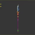 Fantasy Warrior Character With Phoenix Themed Golden Spear Weapon Design