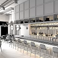 Modern Restaurant Interior With Circular Mirrors Pendant Lights Booth Seating And Round Dining Tables