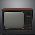 Vintage Retro TV Electronic Appliance With Red Top And Black Body Design