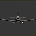 Silver Fighter Model Airplane With Red Star Symbols And Red Stripes
