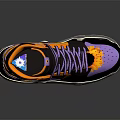 Stylish High Top Sneakers With Purple Yellow Colorful Design And Transparent Sole