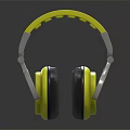Yellow Over Ear Headphones With Modern Design Silver Accents And Black Ear Cups