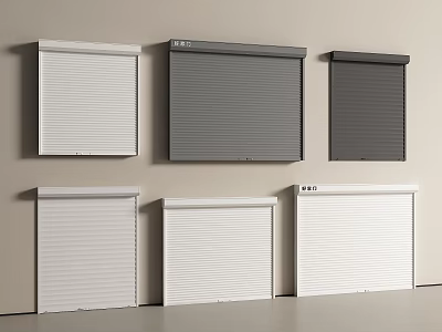 Various Security Doors with White Gray Roller and Panel Design Options 3d model