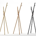 Minimalist Coat Rack Metal Accessories Assembly 3d model