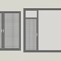 Stylish Dark Gray Frame Casement Windows With Double Sash Fixed Panel And Glass Grid Design 3d model