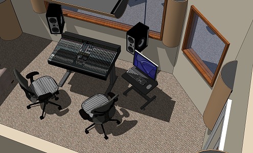 Music Studio Living Room Music Recreation Room 3d model