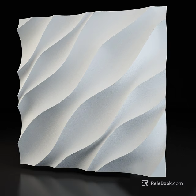 White Wavy Decorative Texture Background Wall For Modern Home Interior Design 3d model