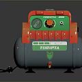 TORPEDA Red And Gray Air Compressor With Pressure Gauge And Control Knob For Household Use