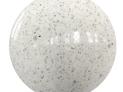 Decorative White Terrazzo Sphere Component With Colorful Chips And Smooth Surface 3d model