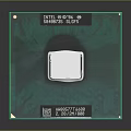 CPU Chip With Green Circuit Board And Silver Core Model Label Integrated Circuit Design 3d model