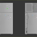 Modern Double Door Refrigerators With Open Closed Doors And Control Panels 3d model