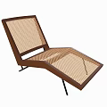 Stylish Modern Lounge Chair With Brown Frame And Woven Mesh Design