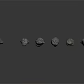 Natural Wood Stone Materials Gray Stone Pieces Arranged on Dark Background Surface