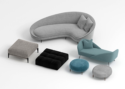 modern combination sofa leisure sofa 3d model