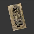 Cartoon Castle Scene Featuring Stone Built Towers Thick Walls And Sandy Base With Vegetation