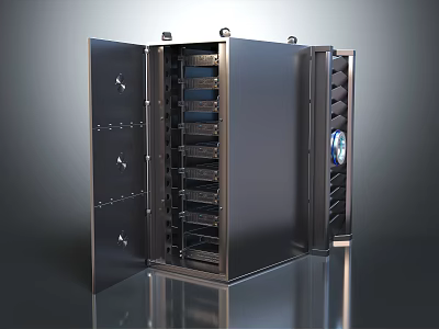 Modern Computer Server Rack With Open Design Multiple Slots And Cooling Vents 3d model