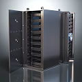 Modern Computer Server Rack With Open Design Multiple Slots And Cooling Vents