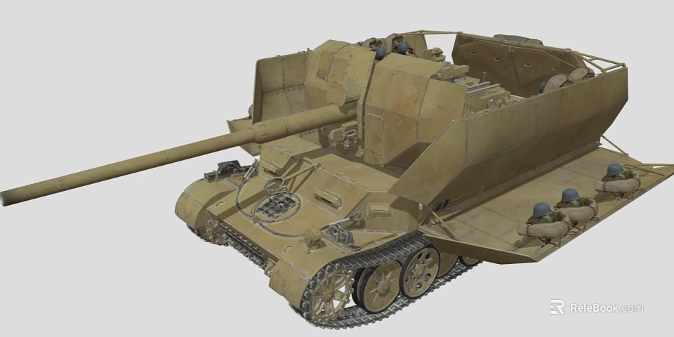 Military Tank With Heavy Armor Long Barrel Track System And Detailed Exterior Design 3d model 